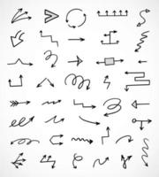 Vector set of hand drawn arrows, elements for presentation