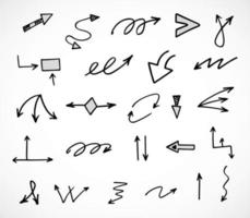 Vector set of hand drawn arrows, elements for presentation