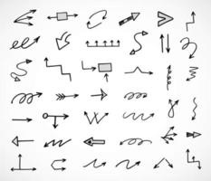 Vector set of hand drawn arrows, elements for presentation