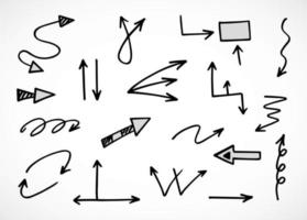 Vector set of hand drawn arrows, elements for presentation