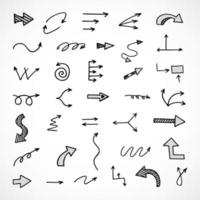 Vector set of hand drawn arrows, elements for presentation