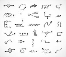 Vector set of hand drawn arrows, elements for presentation