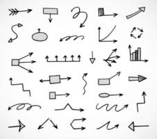 Vector set of hand drawn arrows, scheme, diagram, infographics