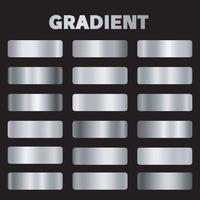 Metal silver gradients. Vector square silver gradient texture collection for design