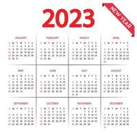 calendario 2023 año nuevo, nuevo calendario vector