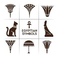 Egyptian symbols and  pharaonic symbols vector