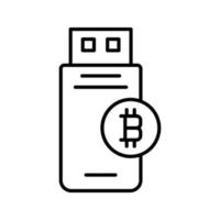 icono de vector de dispositivo usb bitcoin