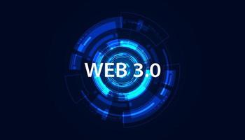 Abstract Technology Circle Digital Futuristic Concept Web 3.0 Semantic Web and Artificial Intelligence Accessing network services personal information Working on a network Decentralized and Blockchain vector