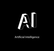 abstract ai artificial intelligence simple elegant black and white illustration background vector