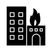 Unique Burning Building Vector Icon