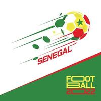 Torneo de copa de fútbol 2022. fútbol moderno con patrón de bandera de senegal vector