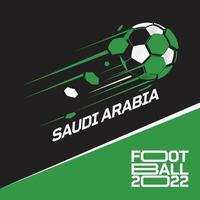 Torneo de copa de fútbol 2022. fútbol moderno con patrón de bandera de arabia saudita vector