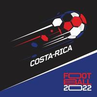 Torneo de copa de fútbol 2022. fútbol moderno con patrón de bandera de costa rica vector