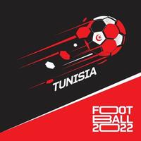 Torneo de copa de fútbol 2022. fútbol moderno con patrón de bandera de túnez vector