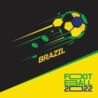 Soccer cup tournament 2022 . Modern Football with Brazil flag pattern vector