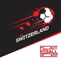 Torneo de copa de fútbol 2022. fútbol moderno con patrón de bandera suiza vector