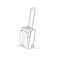 Suitcase vector illustration drawn in line art style