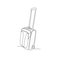 Suitcase vector illustration drawn in line art style