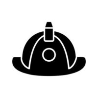 icono de vector de sombrero de bombero único