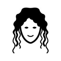 icono de vector de pelo rizado