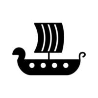 icono de vector de barco vikingo