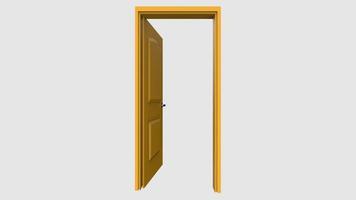 isolated door illustration 3d rendering photo