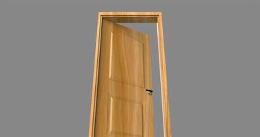 isolated door illustration 3d rendering photo