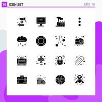 User Interface Pack of 16 Basic Solid Glyphs of ui app screen lobbying domination Editable Vector Design Elements