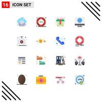 User Interface Pack of 16 Basic Flat Colors of browser news help desk media wedding Editable Pack of Creative Vector Design Elements