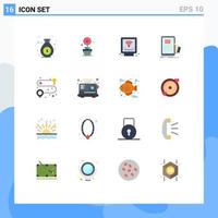 Modern Set of 16 Flat Colors and symbols such as route point plumber tutorial webinar Editable Pack of Creative Vector Design Elements