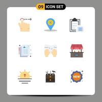 9 Universal Flat Colors Set for Web and Mobile Applications type record document medical care Editable Vector Design Elements