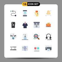 Modern Set of 16 Flat Colors and symbols such as smart phone pollution brainstorming nose breathe Editable Pack of Creative Vector Design Elements