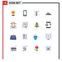 Universal Icon Symbols Group of 16 Modern Flat Colors of landscape thermometer phone degree samsung Editable Pack of Creative Vector Design Elements