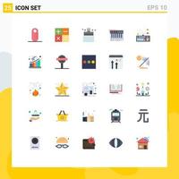 Pack of 25 creative Flat Colors of hardware computer shower synthesizer midi Editable Vector Design Elements