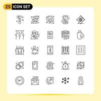 Modern Set of 25 Lines and symbols such as things iot lifestyle search mobile Editable Vector Design Elements