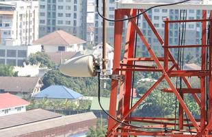 Telecommunication tower closeup. photo