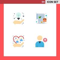 4 Flat Icon concept for Websites Mobile and Apps business caring creative idea purchase people Editable Vector Design Elements