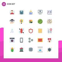 25 Universal Flat Colors Set for Web and Mobile Applications marketing achievement business security internet Editable Vector Design Elements