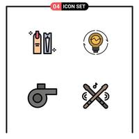 Universal Icon Symbols Group of 4 Modern Filledline Flat Colors of beauty innovation hygiene concept lightbulb Editable Vector Design Elements