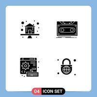 Mobile Interface Solid Glyph Set of Pictograms of premium digital property record keyboard Editable Vector Design Elements