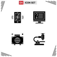 Universal Solid Glyphs Set for Web and Mobile Applications connections bag communications desktop global Editable Vector Design Elements