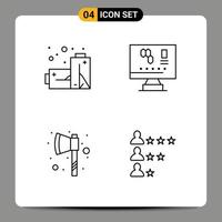 4 Line concept for Websites Mobile and Apps batteries tomahawk biology science job Editable Vector Design Elements