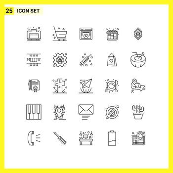 Concepto de 25 líneas para sitios web móviles y aplicaciones paquete de engranajes iteración de flujo de trabajo elementos de diseño vectorial editables vector