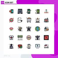 25 iconos creativos signos y símbolos modernos de reinicio accesorios móviles gadget ropa interior elementos de diseño vectorial editables vector