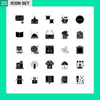 Set of 25 Modern UI Icons Symbols Signs for hide circle bound signaling medicine Editable Vector Design Elements