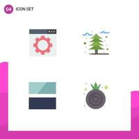 Modern Set of 4 Flat Icons Pictograph of optimization image autumn cold food Editable Vector Design Elements