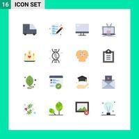 Pack of 16 Modern Flat Colors Signs and Symbols for Web Print Media such as love platform device online analytical Editable Pack of Creative Vector Design Elements