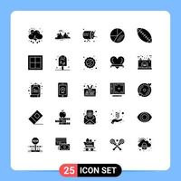 Stock Vector Icon Pack of 25 Line Signs and Symbols for seo optimization sun media announcement Editable Vector Design Elements