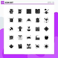 Set of 25 Modern UI Icons Symbols Signs for book transportation envelope holiday science Editable Vector Design Elements