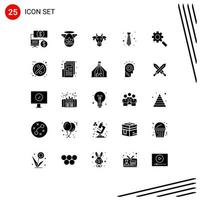 Modern Set of 25 Solid Glyphs Pictograph of search fashion animals wear dress Editable Vector Design Elements